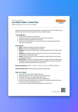 "Otto's Tales: Let's Meet a Baker" Lesson Plan