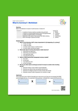 "Cash Course: What Is Currency?" Worksheet