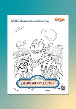 "Otto's Tales: Let's Meet a Garbage Collector" Coloring Page