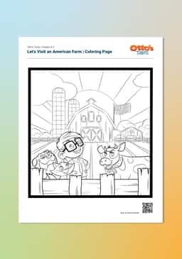 "Otto's Tales: Let's Visit an American Farm" Coloring Page