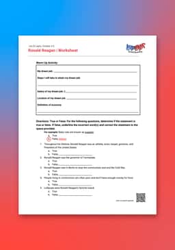 "Leo & Layla: Ronald Reagan" Worksheet