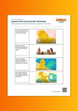 "Otto's Tales: Legend of the Corn Husk Doll" Worksheet
