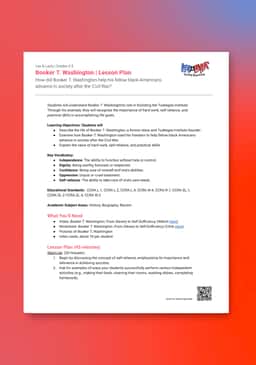 "Leo & Layla: Booker T. Washington" Lesson Plan