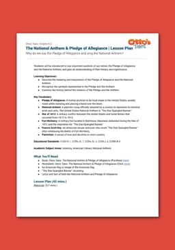 "Otto's Tales: The National Anthem & Pledge of Allegiance" Lesson Plan