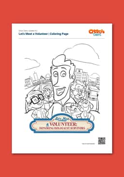 "Otto's Tales: Let's Meet a Volunteer" Coloring Page