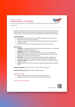 "Leo & Layla: Thomas Edison" Lesson Plan