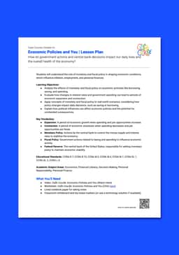 "Cash Course: Economic Policies and You" Lesson Plan