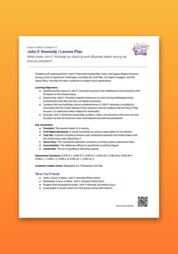 "Guess or Mess: John F. Kennedy" Lesson Plan