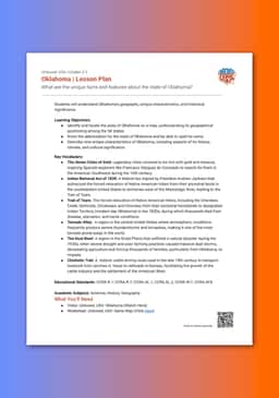 "Unboxed, USA: Oklahoma" Lesson Plan
