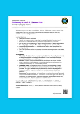 "Street Smarts: Citizenship in the U.S." Lesson Plan