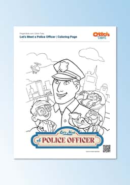 "Otto's Tales: Let's Meet a Police Officer" Coloring Page