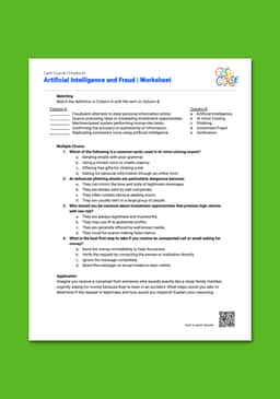 "Cash Course: Artificial Intelligence and Fraud" Worksheet