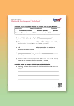 "Leo & Layla: Madison & Montesquieu" Worksheet