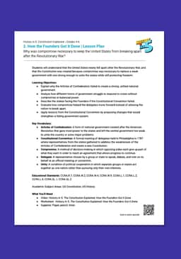 "History in 5: Constitution Explained—How the Founders Got It Done" Lesson Plan