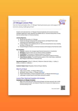 "Guess or Mess: J.P. Morgan" Lesson Plan