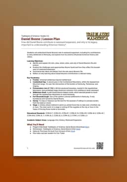 "Trailblazers of America: Daniel Boone" Lesson Plan