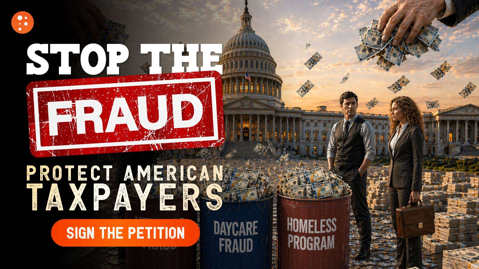 Stop the Fraud Protect American Taxpayers wide button