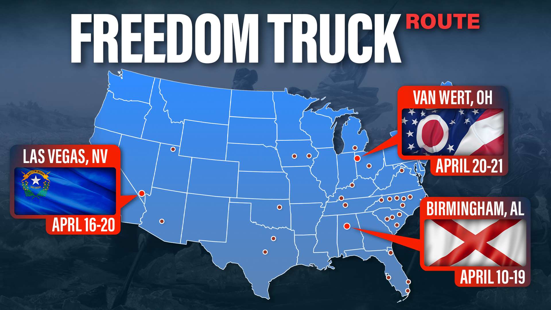 America 250 Freedom Truck Map BLANK