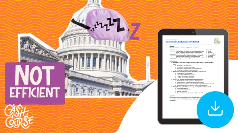 "Cash Course: The Government & the Economy" Worksheet