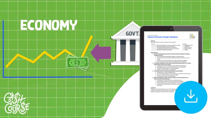 "Cash Course: Schools of Economic Thought" Worksheet